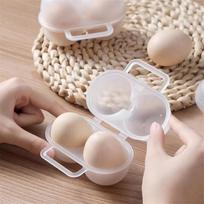 Nešiojama dėžutė kiaušiniams laikyti, 2 skyreliai, plastikinė, patvari, kiaušinių laikymo konteineris, taupantis vietą, šaldytuvo kiaušinių dozatorius su fiksuotu 1PC gryna