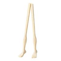 1 pora pėdos formos valgymo lazdelių su šiaudeliu Kūrybiškos plastikinės valgymo lazdeliės Daugkartinio naudojimo virtuvės įrankis Namų virtuvei, restoranui 1Pair beige