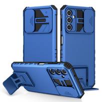 Armor Case For Samsung Galaxy A15 5G A25 A35 A55 A05 A05S A14 A24 A34 A54 Cover Slide Protective Lens Kickstand Coque Fundas For Samsung A15 5G mėlyna
