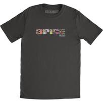 Men's Spice Girls Logo Acid Wash Tee Charcoal T-shirt Small Charcoal XL gray