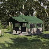 Family Tent for 4 Persons Green and White 324 x 255 x 230 cm