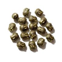 10pcs Alloy Buddha Head Beads 11x9x7mm Metal Spacer Beads for Jewelry Making Crafting Accessories One Size black
