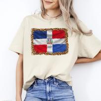 Dominikos vėliavos marškinėliai dovana Dominikos respublika mergina Unisex marškinėliai Smėlio baltumo Sportiniai S beige