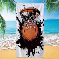 Graffiti Basketball Hoop Print Beach Towel Sports Style Quick Dry Towel Sand Resistant Absorbent Towel for Beach Pool Gym 130x80cm blue