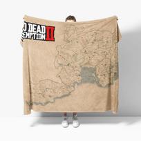 Red Dead Redemption 2 žemėlapio plakatas RDR2 žemėlapio pledai Minkštas šiltas flanelinis pledas Patalynė lovai Svetainei Namų sofai Size: 75*100cm, Weight: 230 GSM beige