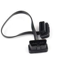 30/60/100CM Flat+Thin As Noodle 16 Pin Socket OBD OBDII 16Pin Male To Female Car Scanner OBD2 Extension Cable Connector 0.3M black