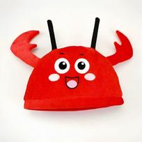 Soft Breathable Lobster Costume Hat Big Claw Lobster Headgear  Stage Performance raudona