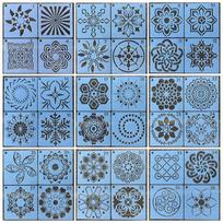 36pcs, 56pcs,Mandala painting templates, PET, Mandala, stone spray painting decorations, DIY hollow templates gray