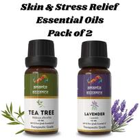 Ananta Essential Oil Combo – Tea Tree & Lavender Aroma Oils for Diffusers and Home Fragrance (2 × 10 ml) Volume= 10ml black