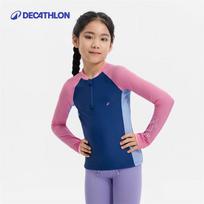 Decathlon Kids' Half-Zip Long Sleeve Surf Sun Protection T-Shirt 113-122cm (5-6 years) pink