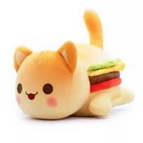 Aphmau Meows Cat Plush Toy Soft Meemeow Stuffed Donut Cat Plushes Kawaii French Fry Cheeseburger Food Plush Doll Birthday Gifts (As shown-21905)- orange