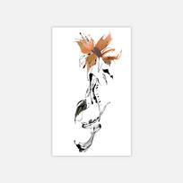Ink Flower Plain Flower Arm Leg Tattoo Sticker Niche New Chinese Beautiful Small Fresh Tattoo Sticker 11*18 white
