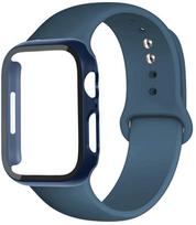 For Apple Watch Bands 46mm 44mm 41mm 40mm 45mm 42mm Silicone correas bracelet iwatch Series 10 9 8 7 6 SE 3 11 Glass+Case+Strap 45mm Series 987 black