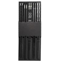 5 Pairs Japanese Chinese chopsticks Sushi Sticks Reusable Metal Korean Chopsticks Set Healthy Alloy Tableware Palillos Chinos black