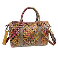 Casual Leather Women'S Bags, Hand-Woven Handbags, Messenger Bags, Retro Pillow Bags, Large-Capacity Color Bags. beige