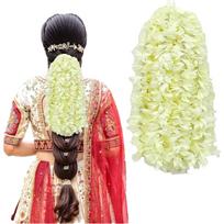 TEMPERIA (4pcs) Gajra for Hair Bun - Jasmine Flower for Hair - Juda Hair Accessories for Women - Artificial Scented Fake Mogra Band - Premium & Vol beige