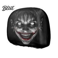 Unique Halloween Road Trip Decor Realistic Horror Car Headrest Covers Double Sided Scary Passenger Universal Fit Vehicle Accessories Illusion 2pcs A