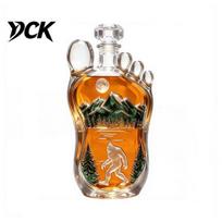 Decorative Liquor Decanter Sasquatch Foot Whiskey Bottle, Shaped Glass Wine Bottle for Home Kitchen Bar Parties Collectible 1 orange