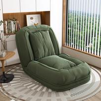 Sulankstoma sofa-lova suaugusiems ir augintiniams – 5 padėčių reguliuojama (90 laipsnių-180 laipsnių) su 2 pagalvėmis, gultas svetainei 180 x 90 x 26 cm žalia