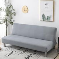 Vienos spalvos sofa-lova be porankių užvalkalas Elastingas tampri sulankstoma sofos užvalkalas Nuimamas skalbiamas užvalkalas Gyvenamasis namas el 155-190cm gray
