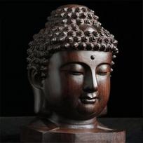 Kūrybinga Budos statula Medinė Šakjamunio Tathagatos figūrėlė Budos galvos statula 1PC black