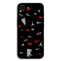 Case For iPhone 17th NIKE JORDAN White red black background Maniacase juoda