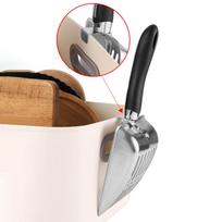 Heavy Duty Cat Litter Shovel Sifter Poop Shovel Clean Tool Wide Rustproof Stainless Steel Cat Litter Scoop For Kittens puppy China Mainland black