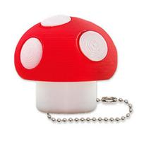 3D Printed Mushroom Clicker with Ball Chain Stress Relief Decompression Button Fidget Keychain Hanging Decoration Bag Charm Purse white