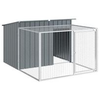 Dog House with Run Anthracite 153 x 194 x 110 cm Galvanized Steel