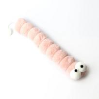 Cat Plush Chew Toy Plush Cushion Caterpillar Catnip Companionship Kitten Toy Cat Teaser Stick Interactive Cat Toy Supplies rožinė