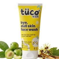 Tuco® Vaikų veido prausiklis | Skaistina papilkėjusią odą | Ciberžolė ir Kakadu slyva | pH subalansuotas, nedirgina akių | Amžius 2-5, 4-10, 10-15, 5-10 Metų | Be parabenų ir sulfatų yellow