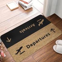 Aviacijos Lėktuvo Išvykimai Atvykimai Durų Kilimėlis, Neslystantis Įėjimo Kilimėlis Virtuvei Svetainei Miegamajam Balkonui Grindims Durų Kilimėliai 40cm x 60cm black