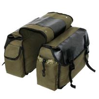 Daug vietos daiktams Drobės dviračio krepšiai Vintažinio stiliaus krepšys Army green gray