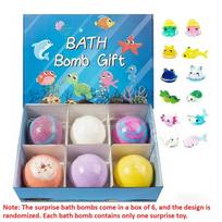 6-12PCS  Kids Bath Bombs Natural Mega Bubbles Surprise Ocean Toys Gift Set Skin Friendly Bathing Kit for Boys and Girls gray