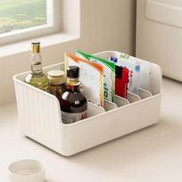 Large Capacity Spice Rack Transparent Divided Cosmetic Food Storage Box Countertop Spice Shelf Kitchen Pantry Cabinet Organizer balta