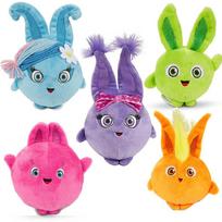 mielas vaivorykštinis Sunny Bunnies pliušinis žaislas, zuikis, pliušiniai žaislai kūdikiui, pliušinė lėlė mergaitėms, berniukams, vaikiška dovana blue