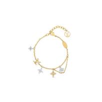 Louis Vuitton Round Pendant Metal Zircon Bracelet Women Bracelets Gold M1044A Default Packaging beige