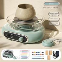 Grey/Green Electric Pottery Machine Continuously Variable Speed Professional Ceramic Machine Handmade Clay and Pottery Teaching Equipment žalia