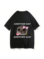 Sad Hamster Another Day Slay Funny Women T-Shirt Casual Kawaii Tshirt Graphic Printing Tops Unisex Fashion Short Sleeve Tee S įvairiaspalvis