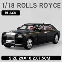 1:18 Rolls Royce Phantom Metal Model Car Star Roof Alloy Diecast Miniature Vehicle Sound & Light Toy Car For Kids Birthday Gifts black