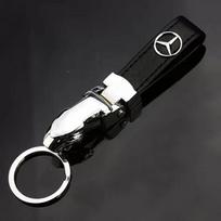 Automobilio raktų pakabukas Odinis raktų laikiklis Mercedes Benz W210 W211 W124 W168 W176 W203 W204 W212 W123 W205 CLA CLS GLA NL7 juoda