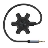 Headphone Splitter 3.5mm Male to Female Earphone Splitter 5 Port Headsets Adapter for Smartphones Laptops PC 1