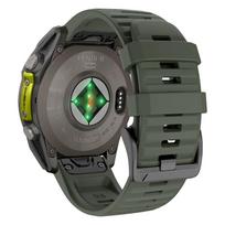 22mm 26mm Watch Band For Garmin Fenix 8 Pro E 47mm 51mm/6 6X 7 7X Solar/Epix/Tactix/quatix/Instinct 3 Silicone Strap Bracelet QuickFit 22mm armijos žalia spalva