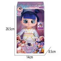 Hot Demon Hunters Fashion Doll with Purple Braids Interactive Music Doll with 5D Eyes Pet Toy Perfect Play Set Gifts for Childs blue