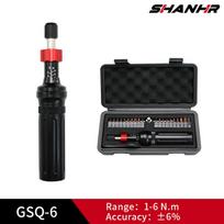 SHANHR Torque Screwdriver Wrench Driver Set,20 Bits, 1/4” Bit Adaptor,Quick Clamp,For Tools, Bike Repairing and Mounting GSQ-6 1-6(N.m)