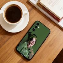 Singer B-Billie Eilish Phone Case Black Silicone Soft For Samsung Galaxy A73,A72,A71,A70,A53,A52,A51 Samsung a21s white
