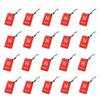 B03B-20Pcs NFC Tags Lable Ntag213 13.56Mhz Smart Card For All NFC Enabled Phone Smart Business Card NFC 42X26mm raudona