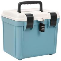 Large Capacity Document Safe Box with Combination Lock Combination Safe Box Portable Locking Organizer for Home Office Traveling mėlyna