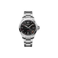 Longines Conquest V.H.P. Serija Kvarcinis Mechanizmas Datos Rodymas Laikrodis 41Mm Juodas Ciferblatas Nerūdijančio Plieno Apyrankė Vyriški laikrodžiai Sidabrinis L3.718.4.56.6 Black Dial black