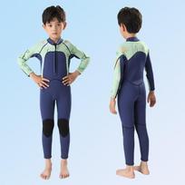 3mm Kids Full Wetsuit Diving Swimming Surfing Warm Thermal Neoprene Long Sleeve One-Piece Suit Children XXS 4 Fits 100-110cm blue